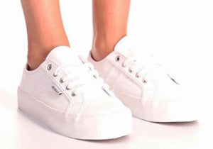 Cass white leather sneaker